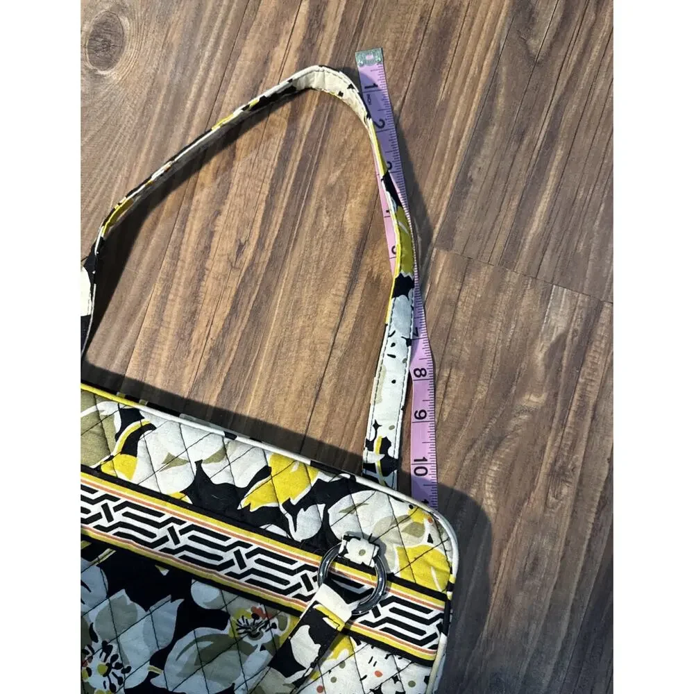Vera Bradley Dogwood Handbag Purse Yellow And Black‎ Floral Pattern
